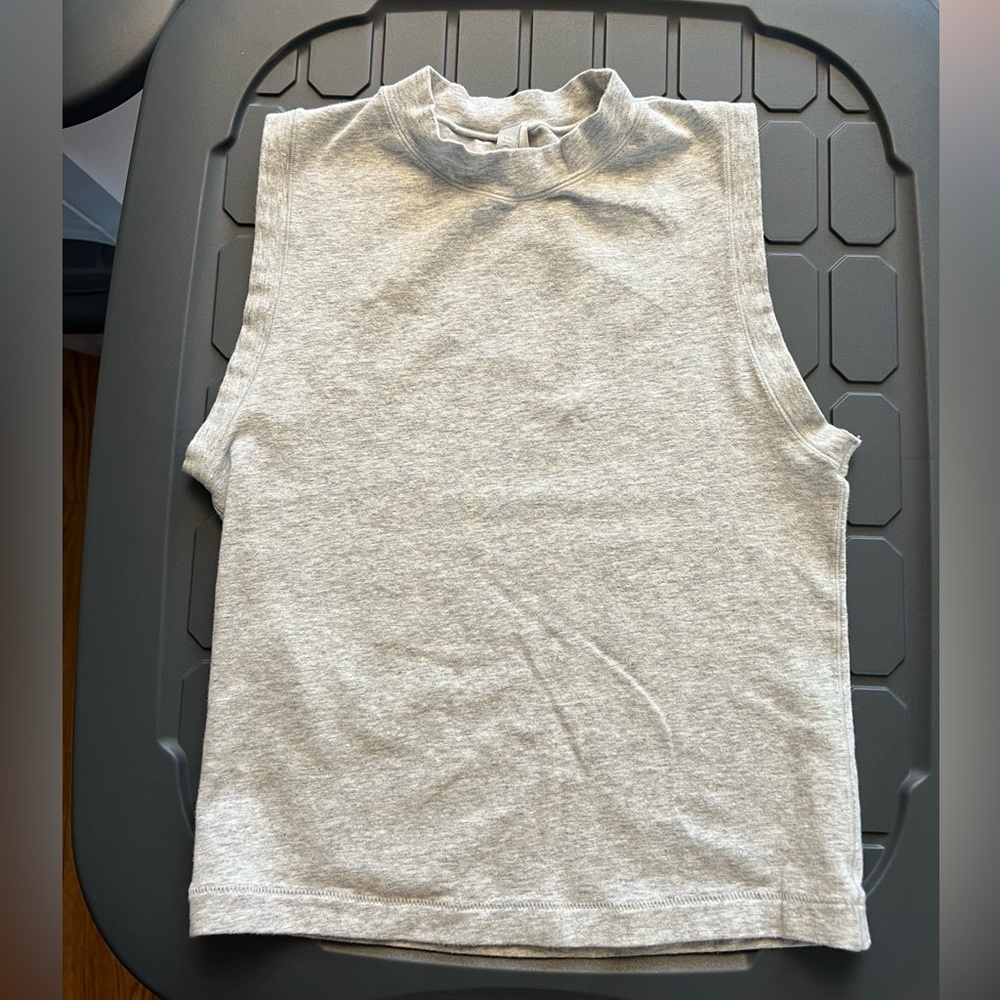 SKIMS COTTON JERSEY MOCK NECK TANK
LIGHT HEATHER GREY / Medium